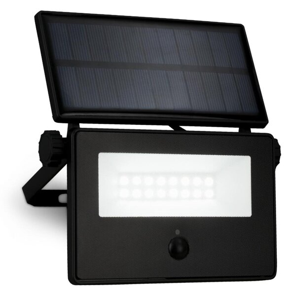 BRILONER Solární LED venkovní nástěnné svítidlo vč. IR senzoru, černé, 5W, 400 lm, sklo/plast 3856015