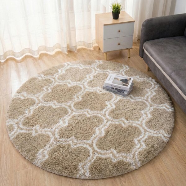 Protiskluzový koberec DECOR béžový kruh