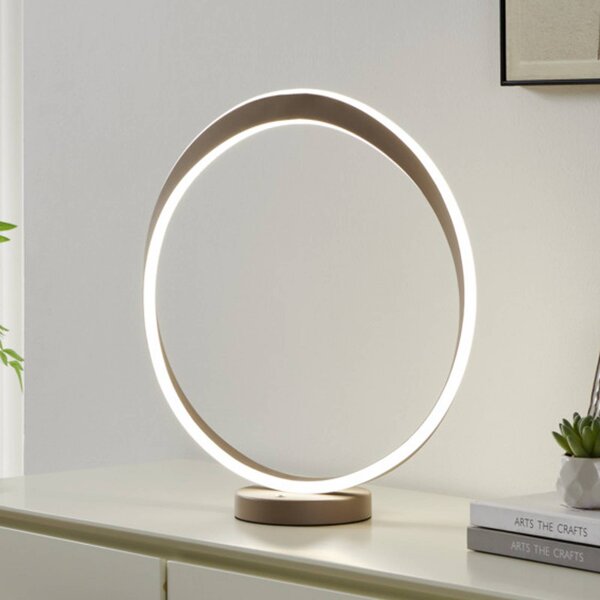 EGLO LED stolní lampa CAMEROTA, béžová, výška 44 cm, stmívatelné, stmívatelný, Krémová / jantar, Obývací pokoj / jídelna, kov