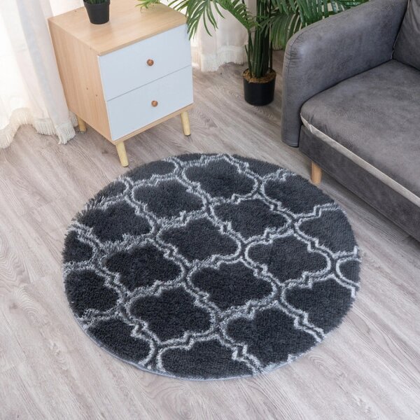 Protiskluzový koberec DECOR šedý kruh