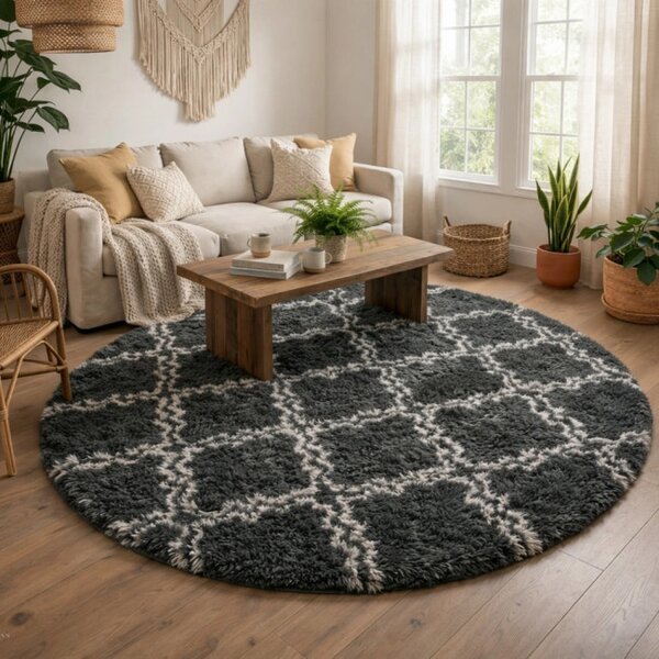 Protiskluzový koberec DECOR šedý kruh