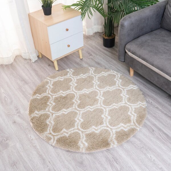 Protiskluzový koberec DECOR béžový kruh