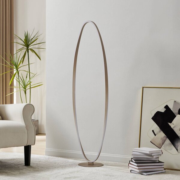EGLO LED stojací lampa CAMEROTA, béžová, výška 143 cm, stmívatelné, stmívatelný, Krémová / jantar, Obývací pokoj / jídelna, kov