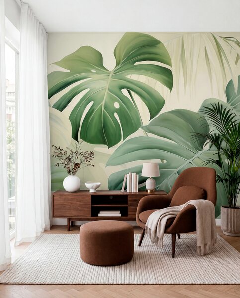 Fototapety Monstera v zelené, Fototapety s přírodními motivy, w05909 : uwalls.cz