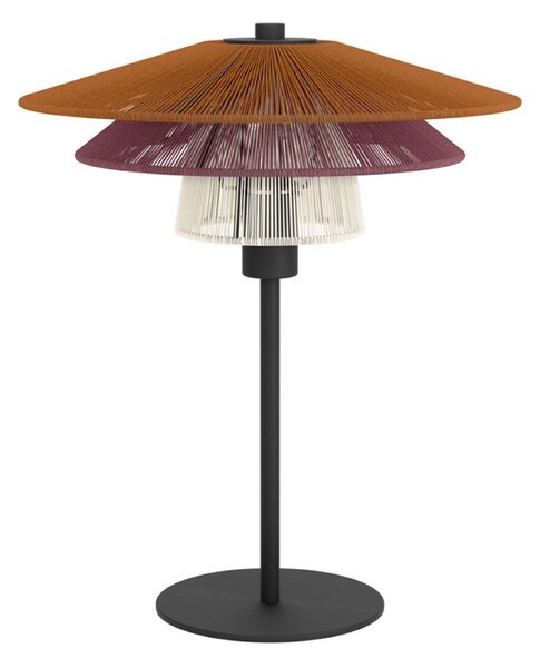 EGLO Stolní lampa PIGNONA, červená/oranžová/bílá, výška 39 cm, textil, Vícebarevná, Obývací pokoj / jídelna, kov
