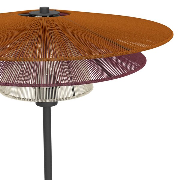 EGLO Stojací lampa PIGNONA, červená/oranžová/bílá, výška 161 cm, textil, Vícebarevná, Obývací pokoj / jídelna, kov