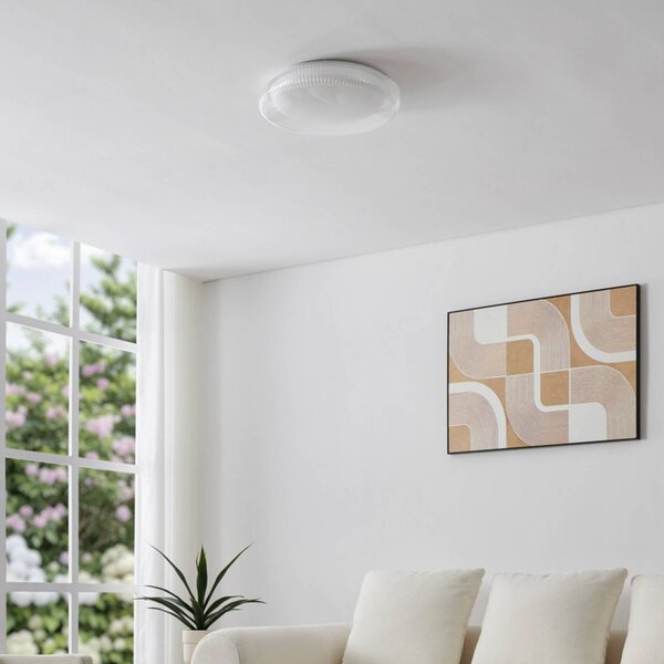 EGLO LED stropní svítidlo MONTEDORO, čiré/bílé, Ø 40 cm,, Bílá / opál, Obývací pokoj / jídelna, kov