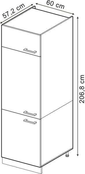 Skříňka na lednici Vicco R-Line Černý beton 60 cm, Model 47541