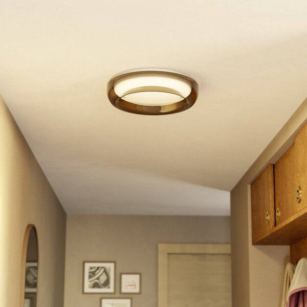 EGLO LED stropní svítidlo CONISTARINO, hnědé, Ø 40 cm, prstenec, Hnědá / rez, Obývací pokoj / jídelna, kov