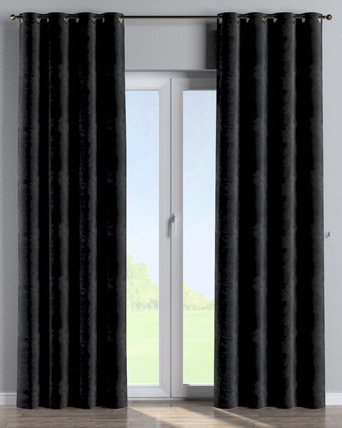 Závěs na kroužcích barva černá látka lesklé, sametová