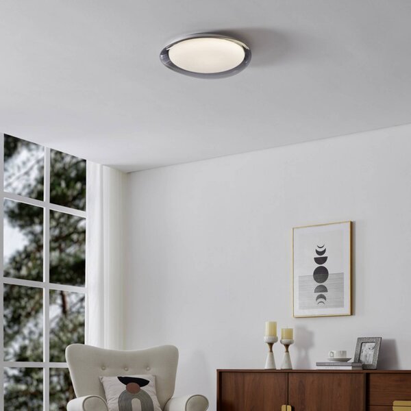 EGLO LED stropní svítidlo CONISTARINO, kouřově šedé, Ø 40 cm,, Hliník / šedá / zinek, Obývací pokoj / jídelna, kov