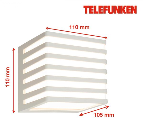 BRILONER TELEFUNKEN LED venkovní nástěnné svítidlo, voděodolné a prachotěsné, kostka, světlešedá 321904TF