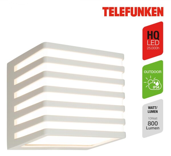 BRILONER TELEFUNKEN LED venkovní nástěnné svítidlo, voděodolné a prachotěsné, kostka, světlešedá 321904TF