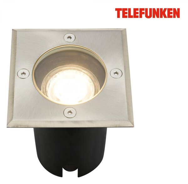 BRILONER TELEFUNKEN venkovní svítidlo do země, vodotěsné IP67, tvrzené sklo, GU10 patice, hranaté 322802TF