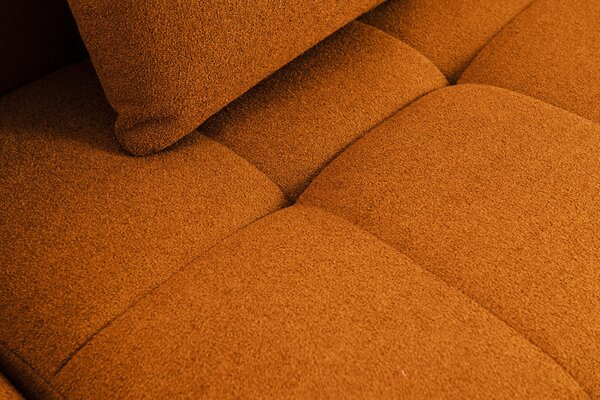 MILYSOFA SOFABULOUS – 5místná modulární rohová pohovka s lehátkem, jemná smyčková látka, skořicově hnědá