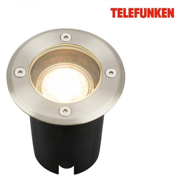 BRILONER TELEFUNKEN venkovní svítidlo do země, vodotěsné IP67, tvrzené sklo, GU10 patice, kruhové 322702TF