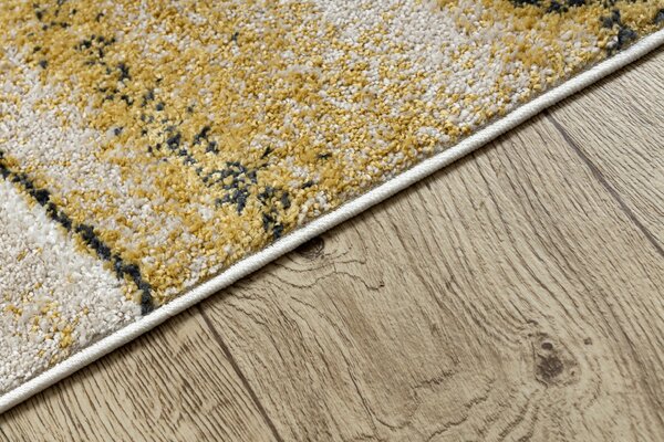 Makro Abra Kusový koberec FUSION 1617 Vlnky Moderní Abstraktní žlutý krémový Rozměr: 80x150 cm