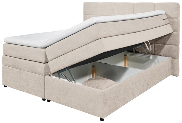 POSTEL BOXSPRING, 180/200 cm, pískové barvy MID.YOU - Postele s úložným prostorem, Online Only