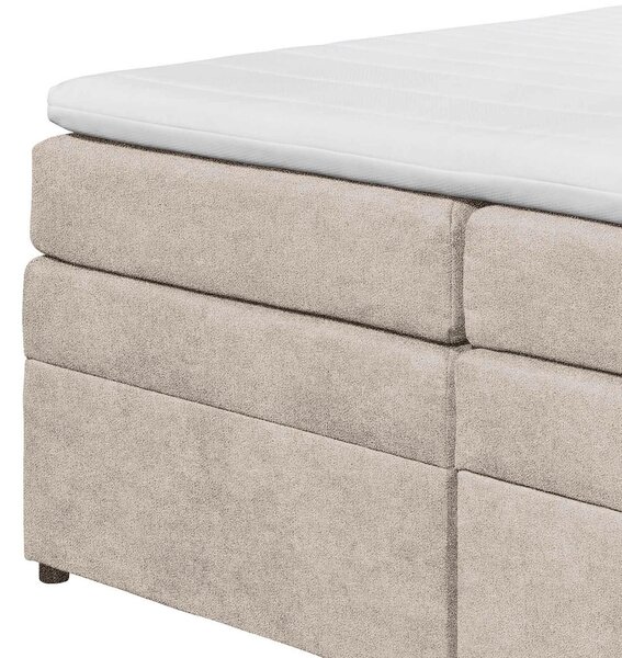 POSTEL BOXSPRING, 180/200 cm, pískové barvy MID.YOU - Postele s úložným prostorem, Online Only