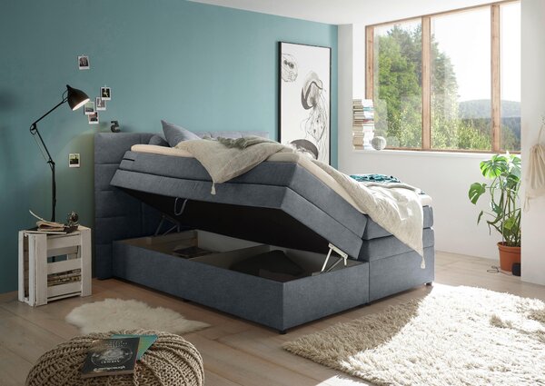 POSTEL BOXSPRING, 180/200 cm, antracitová MID.YOU - Postele s úložným prostorem, Online Only