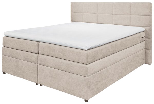 POSTEL BOXSPRING, 180/200 cm, pískové barvy MID.YOU - Postele s úložným prostorem, Online Only