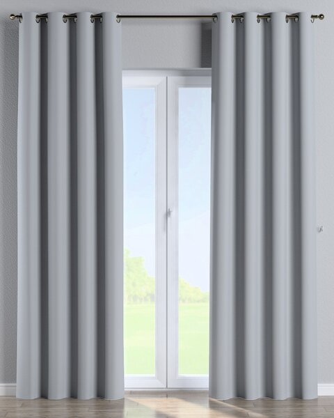 Závěs na kroužcích barva šedá látka zatemňovací