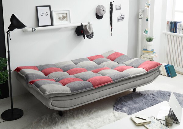 ROZKLÁDACÍ POHOVKA, textil, kompozitní dřevo, jílová barva, bobulová, tmavě šedá MID.YOU - Rozkládací pohovky, Online Only
