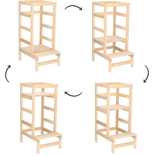 Dětská učící věž DECHLAND LEARNING 4 přírodní