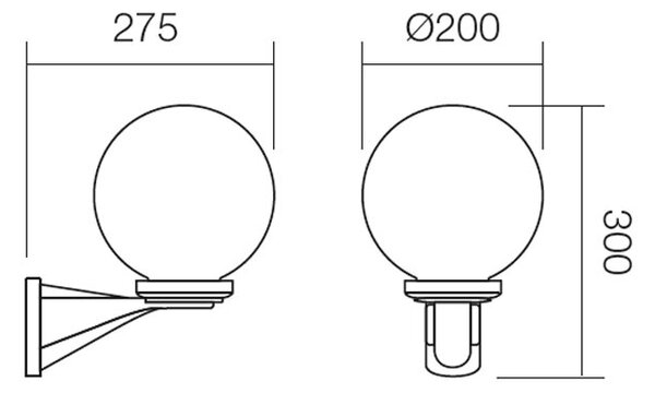 Smarter Venkovní nástěnná lampa Sfera, ø20cm, IP44 Barva: Kouřová