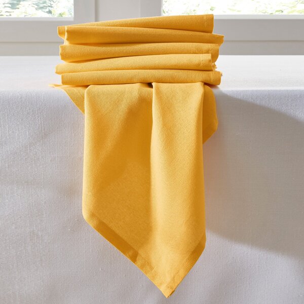 Blancheporte Sada 6 jednobarevných textilních ubrousků žlutá ubrousky 6 ks 45x45cm