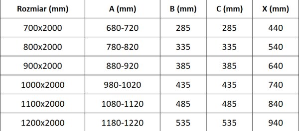 Mexen Exo dvojité sprchové dveře výkyvné 70 cm, transparentní, černé - 8182-070-000-70-00