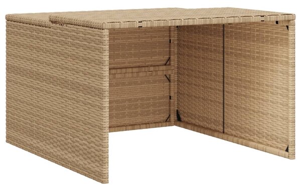 Garáž pro robotickou sekačku béžová 86x90x52/57 cm polyratan