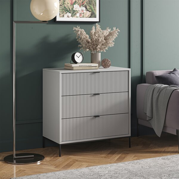 Kredenc Vicco Eliza Šedá 80 x 81.2 cm se 3 zásuvkami, Model 40428