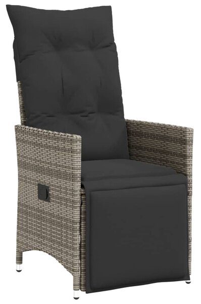 7dílný zahradní bistro set s poduškami šedý polyratan 3276897