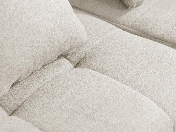 MILYSOFA SOFABULOUS – třímístná rohová sedací souprava s lehátkem, krémově béžová, jemná bouclé látka