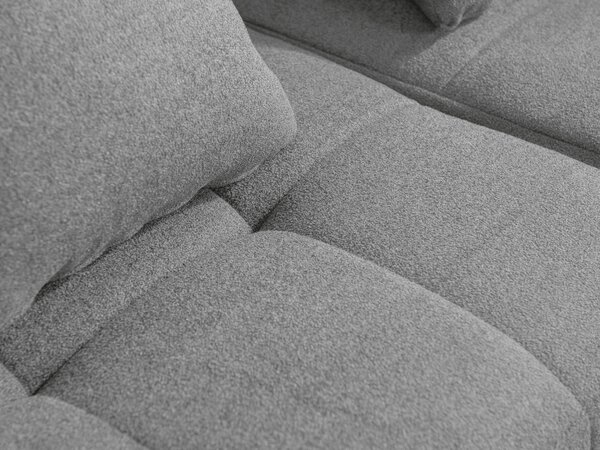 MILYSOFA SOFABULOUS – 5místná modulární rohová pohovka s lehátkem, jemná smyčková látka, barva oblakově šedá