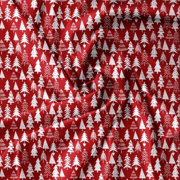 Povlečení z mikrovlákna CHRISTMAS TREES červené Rozměr povlečení: 70 x 90 cm | 140 x 220 cm
