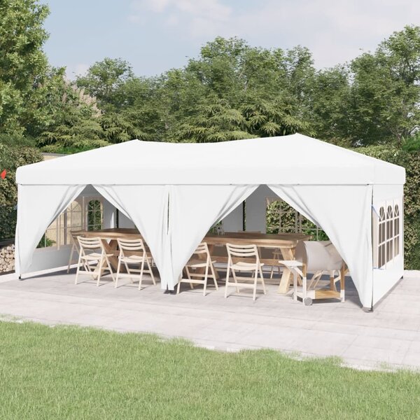 Skládací party stan s bočními stěnami bílý 3 x 6 m