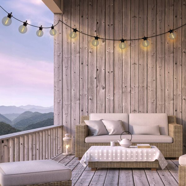 Näve LED solární světelná řetěz CADENA, 2 500 K, černá, 10 žárovek, 5 m, stmívatelný, Černá, Plast, Young lifestyle