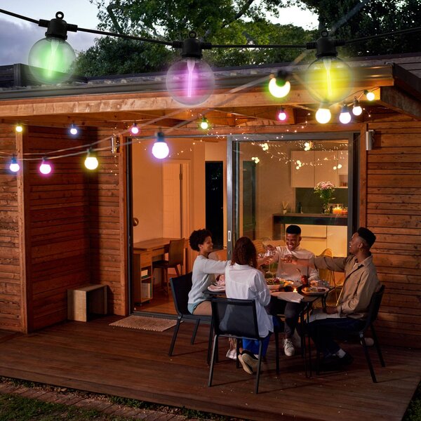 Näve LED solární světelná řetěz CADENA, RGB, černá, 10 žárovek, 5 m, stmívatelný, Černá, Plast, Young lifestyle