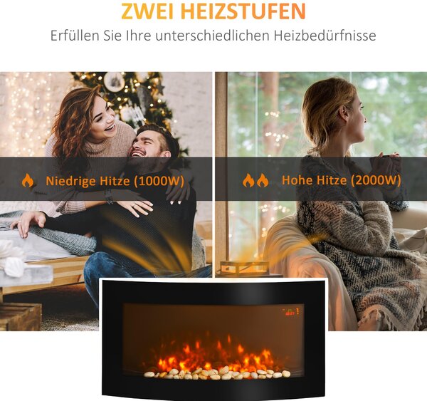 Elektrické krby, elektrická kamna, elektrické topení, nástěnné elektrické krby a volně stojící elektrické krby značky HOMCOM – 10 modelů