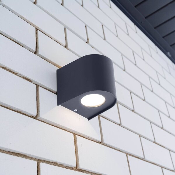 Näve Venkovní nástěnné svítidlo LED ALECTO, černé, výška 10 cm, IP54 up/down, Černá, kov, Moderní