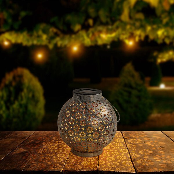 Näve LED solární lampa 52854, stříbrná, kov, 20 cm, IP44, sada 2 ks, Chrom / stříbro, kov