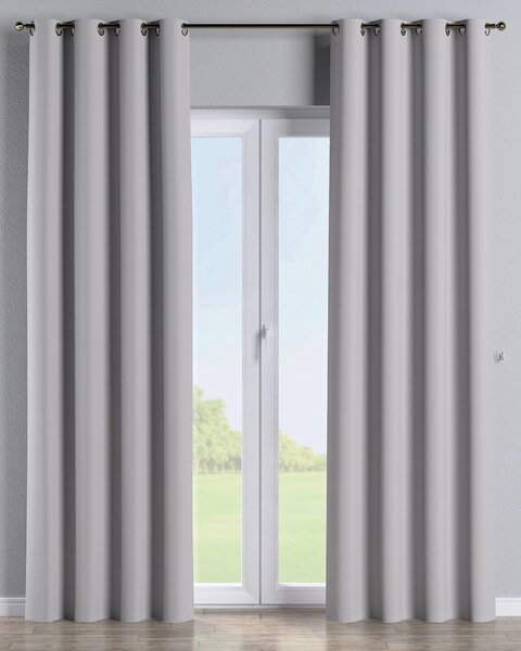 Závěs na kroužcích barva šedá látka zatemňovací
