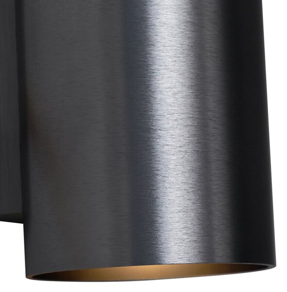 Moderní nástěnná lampa tmavě šedá kulatá 2-světla GU10 50mm - Sandy