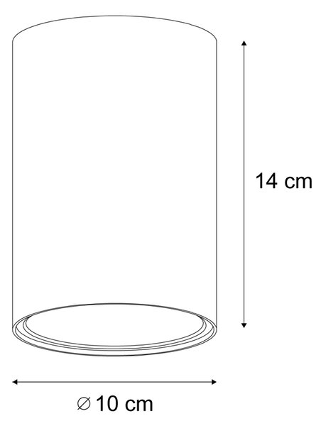 Sada 4 moderních béžových přisazených bodových světel GU10 50mm kulatých - Deep