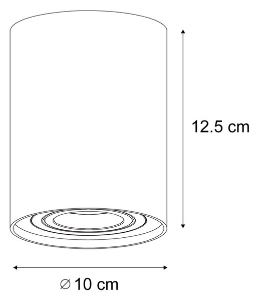 Sada 4 moderních přisazených bodových světel béžová GU10 50mm otočná a naklápěcí - Rondoo Up