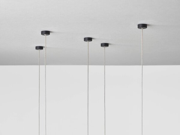 Závěsné designové svítidlo Brokis Starcloud Vega, PC1344 Barva skla: Opalín, Povrchová úprava baldachýnu: Kov - černý matovaný komaxit se strukturou, Dekor skla: Bez dekoru