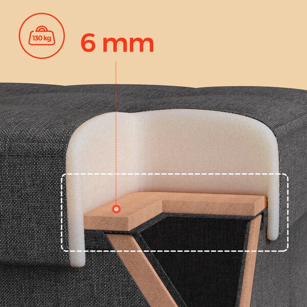 SEDACÍ BOX, textil, kompozitní dřevo, 30/30/30 cm - Taburety, Online Only