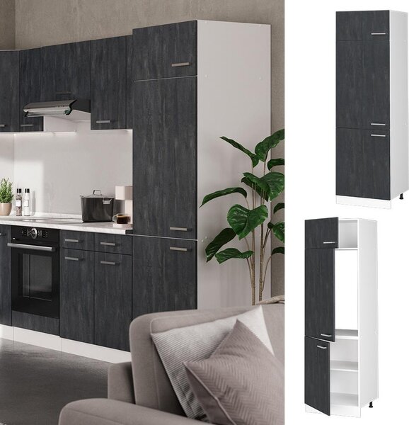 Skříňka na lednici Vicco R-Line Černý beton 60 cm, Model 47465